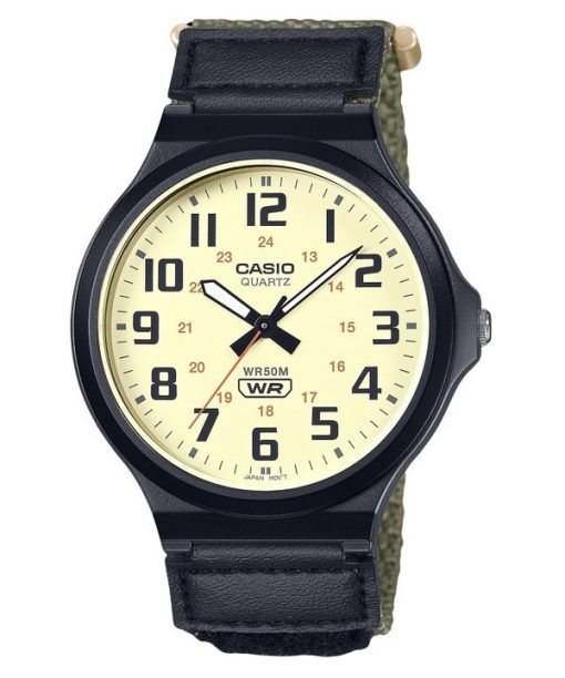 Casio Standard Analog Cloth Strap Beige Dial Quartz MW-240B-3BV Men's Watch