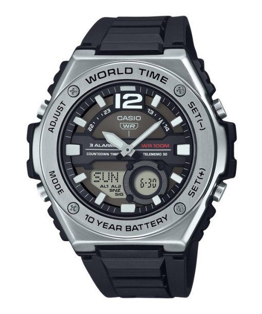 Casio Standard Analog Digital Resin Strap Black Dial Quartz MWQ-100-1AV 100M Men's Watch