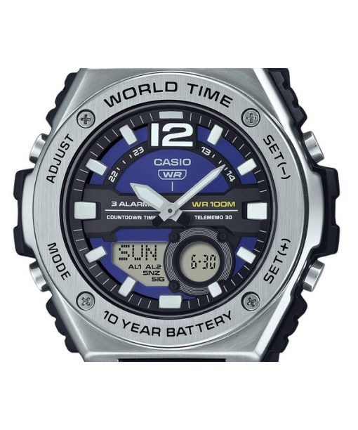 Casio Standard Analog Digital Resin Strap Blue Dial Quartz MWQ-100-2AV 100M Men's Watch