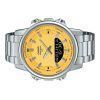 Casio Analog Digital Combination Stainless Steel Yellow Dial Quartz AMW-880D-9AV Mens Watch