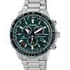 Citizen Promaster Sky A-T Radio Controlled Chronograph Green Dial Eco-Drive Divers CB5004-59W 200M Mens Watch