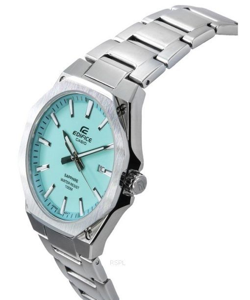 Casio Edifice Sapphire Crystal Analog Stainless Steel Turquoise Dial Quartz EFR-S108D-2B 100M Men's Watch