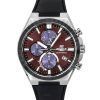 Casio Edifice Analog Chronograph Leather Strap Burgundy Dial Solar EQS-950BL-5A 100M Men's Watch