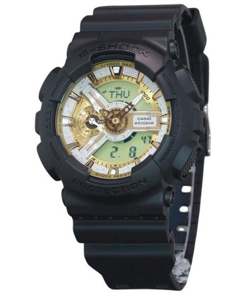 Casio G-Shock Analog Digital Resin Strap Gold Dial Quartz GA-110CD-1A9 200M Mens Watch