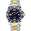 Longines HydroConquest Two Tone Stainless Steel Blue Dial Automatic Divers L3.742.3.96.7 300M Mens Watch
