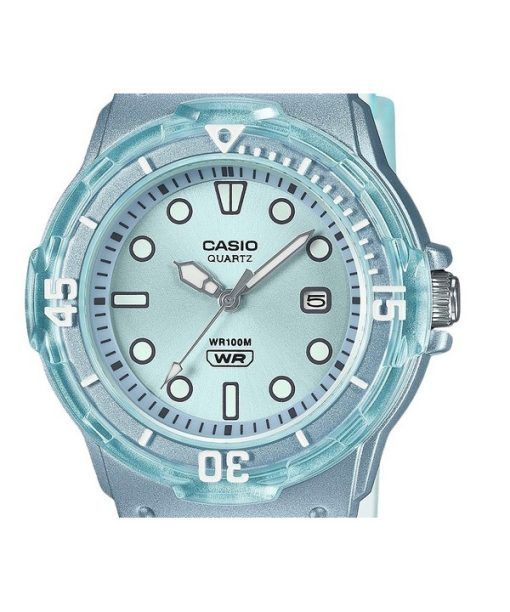 Casio POP Analog Resin Strap Blue Dial Translucent Quartz LRW-200HS-2EV 100M Womens Watch