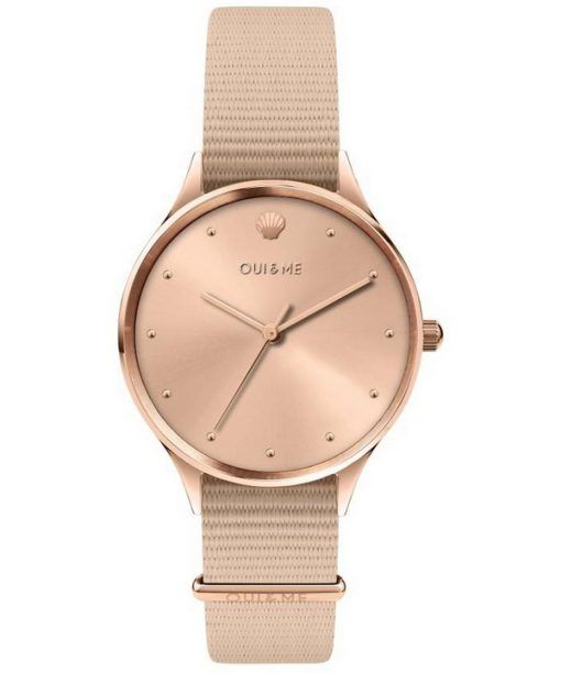 Oui & Me Petite Bichette Rose Gold Sunray Dial Nylon Strap Quartz ME010199 Women's Watch