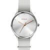 Oui & Me Petite Bichette Silver Sunray Dial Nylon Strap Quartz ME010202 Women's Watch