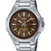 Casio Standard Analog Stainless Steel Brown Dial Solar MTP-RS100D-5AV Mens Watch