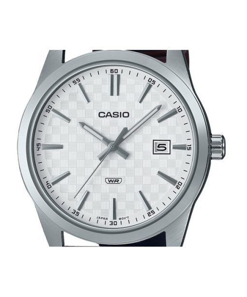 Casio Standard Analog Leather Strap White Dial Quartz MTP-VD03L-5A Mens Watch