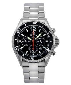 Orient Chronograph Stainless Steel Black Dial Solar Diver's RA-TX0202B10B 200M Men's Watch