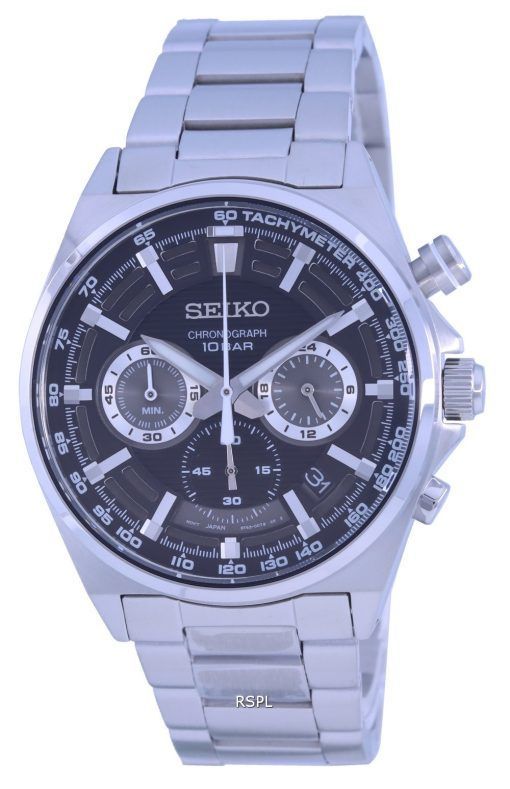 Seiko Neo Sports Chronograph Black Dial Quartz SSB397 SSB397P1 SSB397P 100M Mens Watch