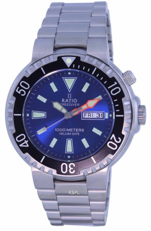 Ratio FreeDiver Blue Dial Stainless Steel Quartz 1050HA93-12V-BLU 1000M Men's Watch