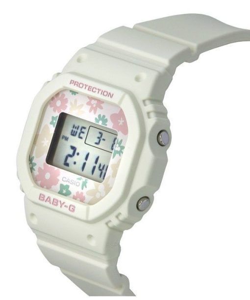 Casio Baby-G Retro Flower Field Digital White Resin Strap Quartz BGD-565RP-7 100M Women's Watch