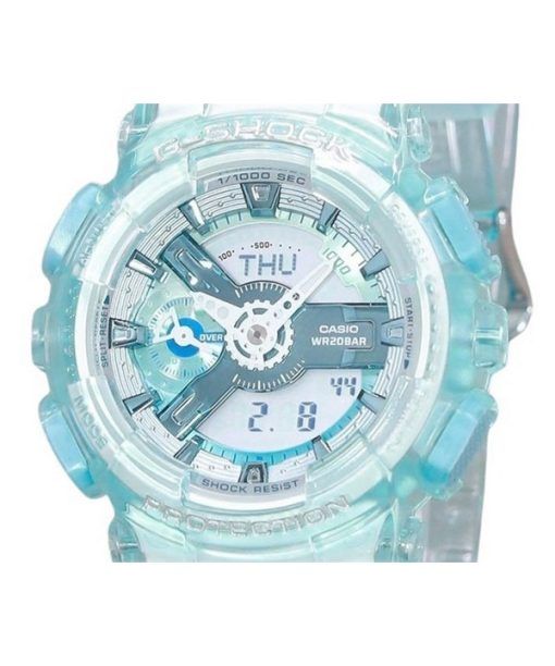 Casio G-Shock Analog Digital Virtual Worlds Translucent Light Blue Multicolor Dial Quartz GMA-S110VW-2A 200M Women's Watch