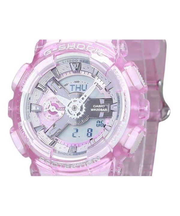 Casio G-Shock Analog Digital Virtual Worlds Translucent Pink Multicolor Dial Quartz GMA-S110VW-4A 200M Women's Watch