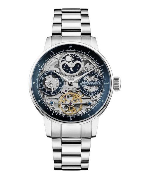 Ingersoll The Jazz Stainless Steel Blue Skeleton Dial Automatic I07707 Mens Watch