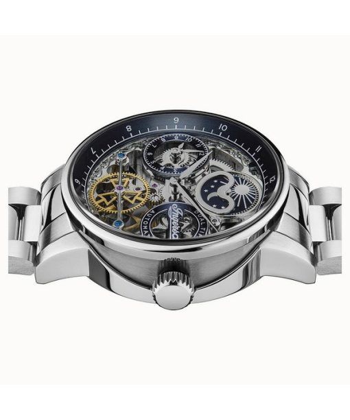 Ingersoll The Jazz Stainless Steel Blue Skeleton Dial Automatic I07707 Mens Watch