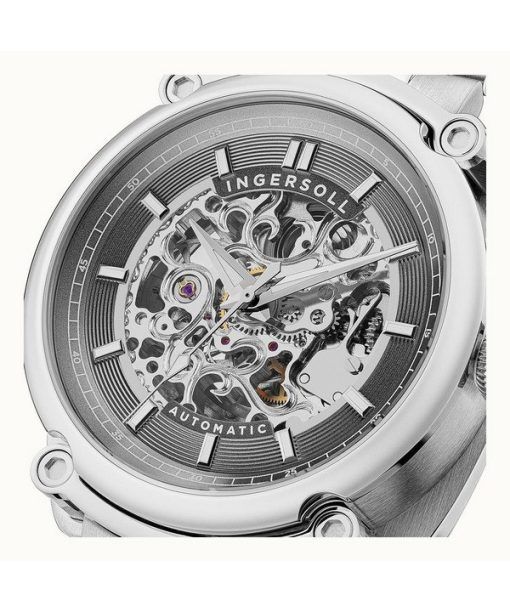 Ingersoll The Michigan Stainless Steel Grey Skeleton Dial Automatic I13304 Mens Watch