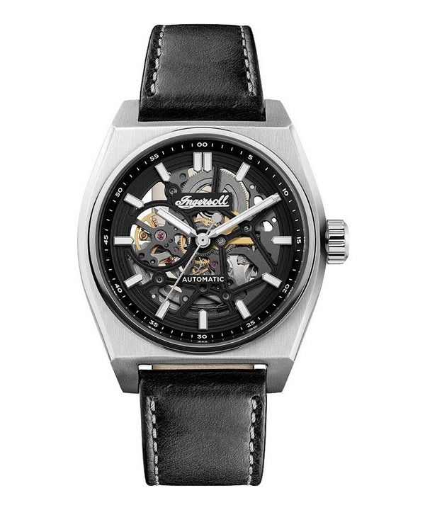 Ingersoll The Vert Leather Strap Skeleton Black Dial Automatic I14301 Men's Watch