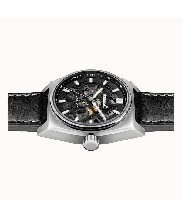 Ingersoll The Vert Leather Strap Skeleton Black Dial Automatic I14301 Men's Watch