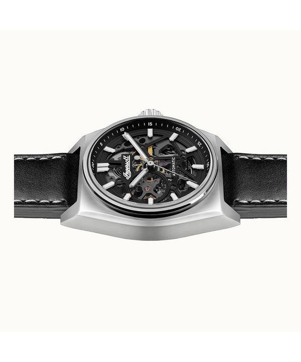 Ingersoll The Vert Leather Strap Skeleton Black Dial Automatic I14301 Men's Watch