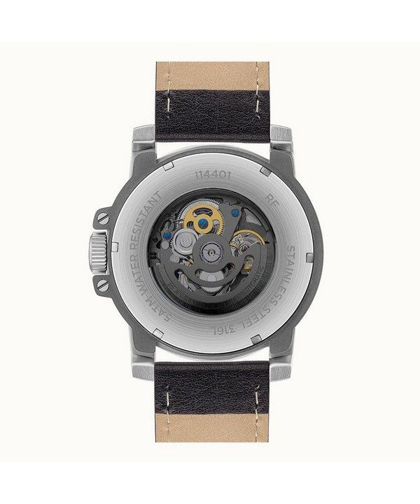 Ingersoll The Freestyle Leather Strap Skeleton Black Dial Automatic I14401 Men's Watch