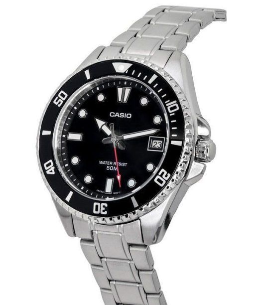 Casio Standard Analog Stainless Steel Black Dial Quartz MDV-10D-1A1 Men's Watch
