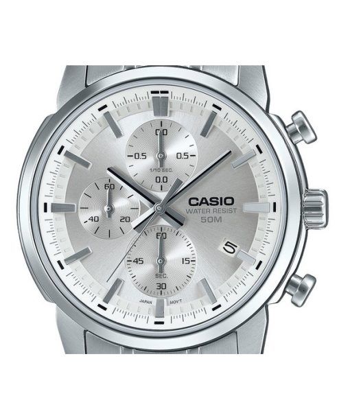 Casio Standard Analog Chronograph Stainless Steel Silver Dial Quartz MTP-E510D-7AV Men's Watch