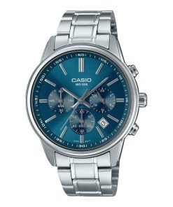 Casio Standard Analog Chronograph Stainless Steel Blue Dial Quartz MTP-E515D-2A1V Men's Watch