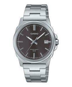 Casio Standard Analog Stainless Steel Grey Dial Quartz MTP-E720D-8AV Men's Watch