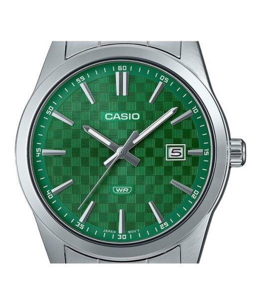 Casio Standard Analog Stainless Steel Green Dial Quartz MTP-VD03D-3A1 Men's Watch