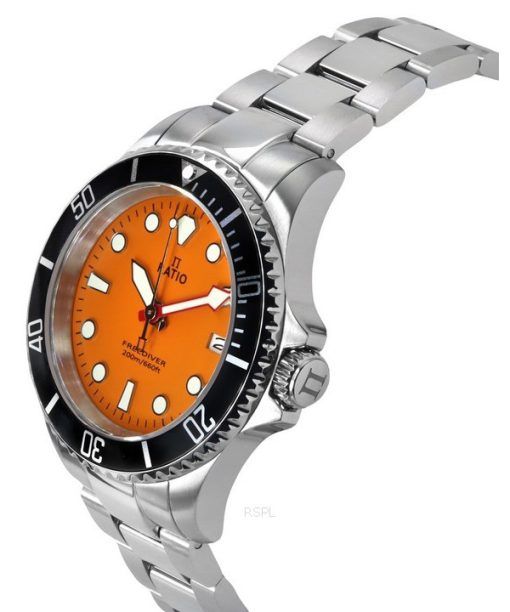 Ratio FreeDiver Sapphire Stainless Steel Orange Dial Quartz RTF035 200M Men's Watch