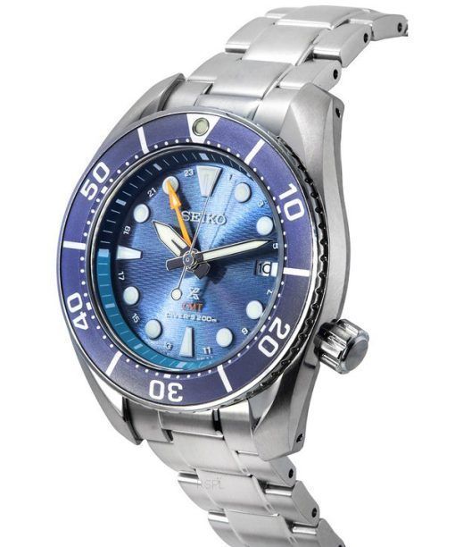 Seiko Prospex Sea Aqua Sumo GMT Blue Dial Solar Diver's SFK001J1 200M Men's Watch