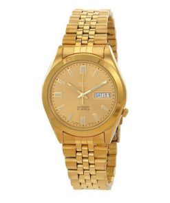Seiko 5 Gold Tone Stainless Steel Gold Dial Automatic 21 Jewels SNKF90J1 Men's Watch