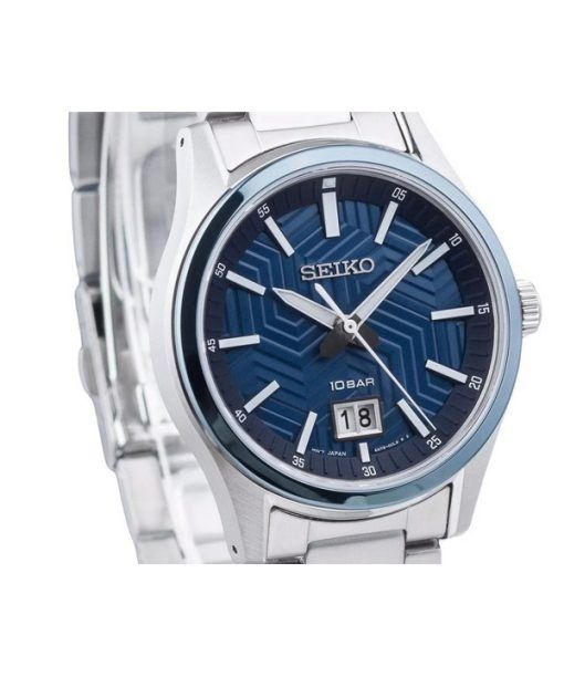 Seiko Sports Stainless Steel Blue Dial Quartz SUR559P1 100M Men's Watch