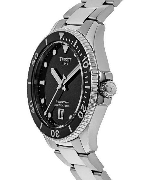 Tissot T-Sport Seastar 1000 Stainless Steel Black Dial Quartz Divers T120.210.11.051.00 300M Unisex Watch