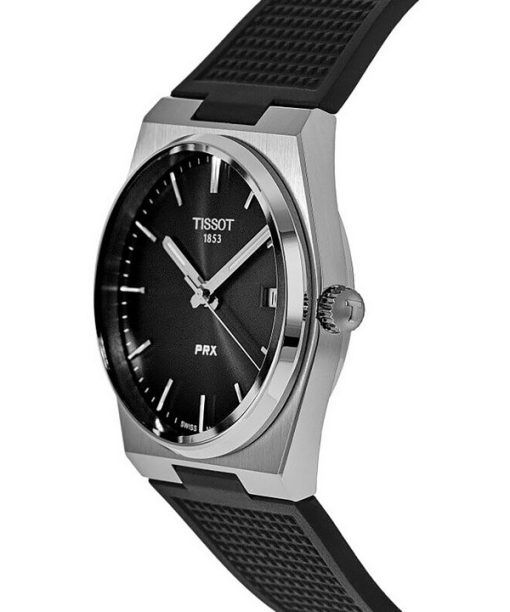 Tissot T-Classic PRX Rubber Strap Black Dial Quartz T137.410.17.051.00 100M Mens Watch
