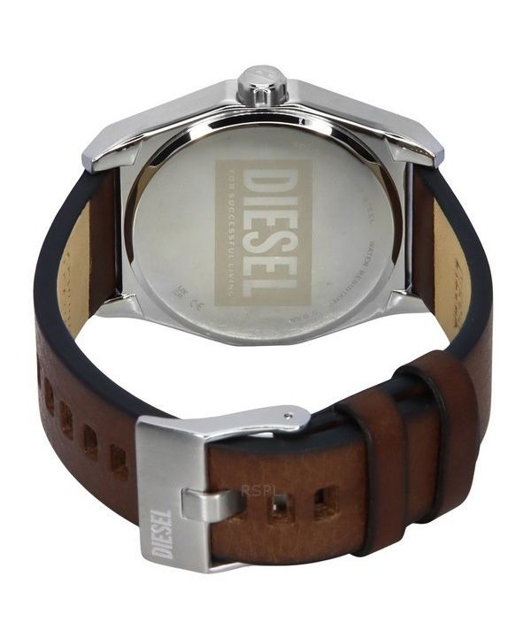 Diesel Scraper Leather Strap Blue Dial Quartz DZ2174 Men's Watch