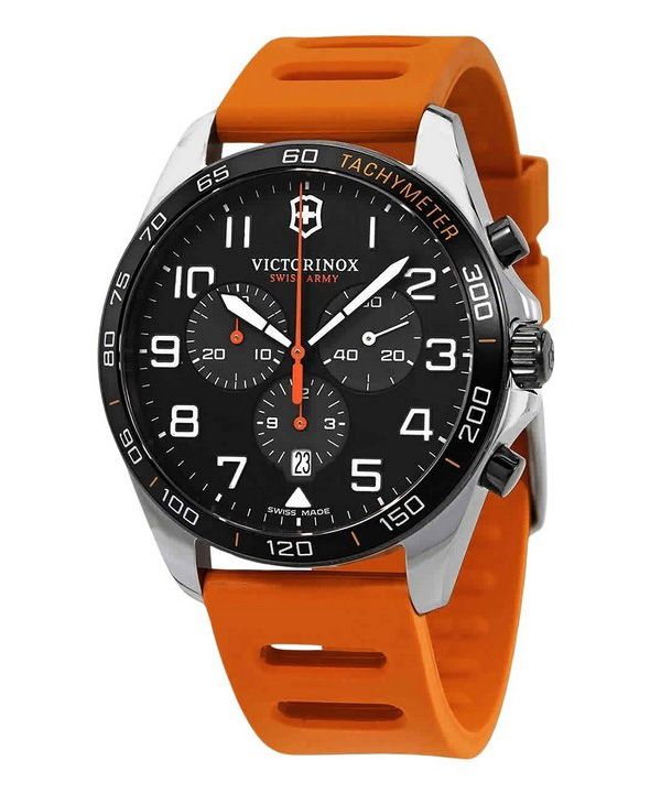 Victorinox Swiss Army Fieldforce Sport Chronograph Rubber Strap Black Dial Quartz 241893 100M Men's Watch