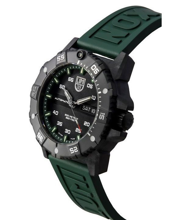Luminox Master Carbon SEAL Green Rubber Strap Black Dial Swiss Automatic Diver's XS.3877 200M Men's Watch