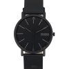 Skagen Signatur Leather Strap Black Dial Quartz SKW6902 Men's Watch