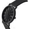 Skagen Signatur Leather Strap Black Dial Quartz SKW6902 Men's Watch