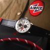 AVI-8 Hawker Hurricane Classic Chronograph Airfix Edition Deco Grey Leather Strap White Dial AV-4011-1C Men's Watch