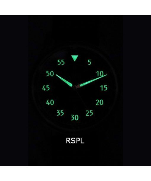 Ratio Skysurfer Pilot Black Textured Dial Leather Automatic RTS320 200M Mens Watch