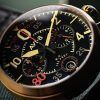 AVI-8 Spitfire Lock Chronograph D-Day 80 Limited Edition Sword Leather Strap Black Dial Quartz AV-4089-0A Men's Watch