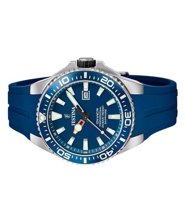 Festina The Originals Rubber Strap Blue Dial Quartz Diver's F20664-1 200M Men's Watch