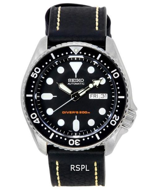 Seiko Automatic Diver's Ratio Black Leather SKX007K1-LS2 200M Men's Watch