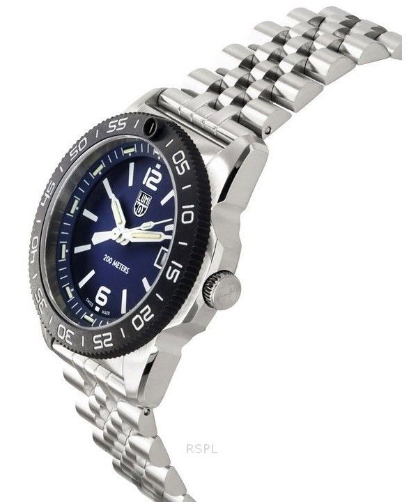 Luminox Pacific Diver Ripple Stainless Steel Blue Dial Quartz XS.3123M.SET 200M Men's Watch With Extra Strap