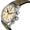 Iron Annie Flight Control Chronograph Leather Strap Beige Full Luminous Dial Automatic 51865 Mens Watch